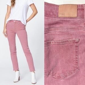 Paige Hoxton Slim Raspberry Pink Cotton Modal Stretchy Jean Pants Size 28